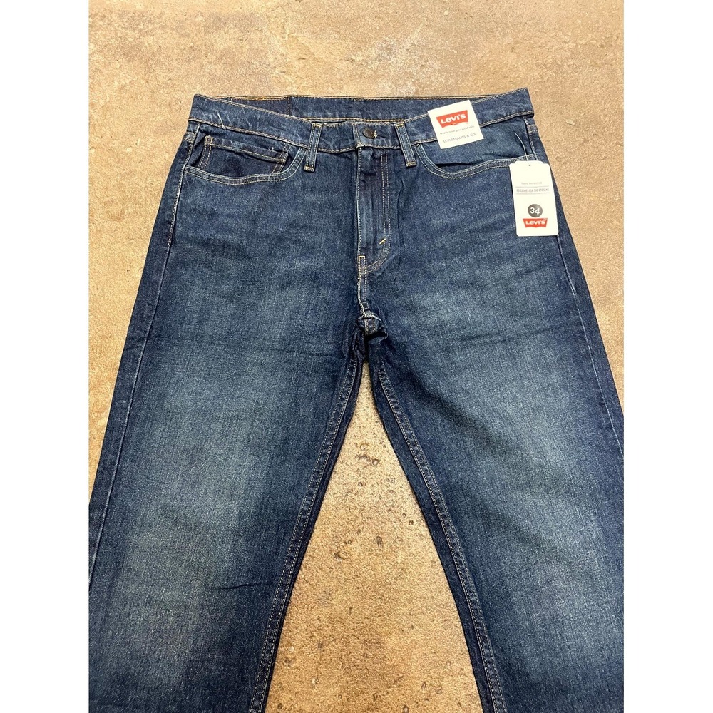 Levi's 511 Straight Leg Jeans Mens 34x32 Blue Denim Dark Wash Cotton Stretch - Picture 4 of 16
